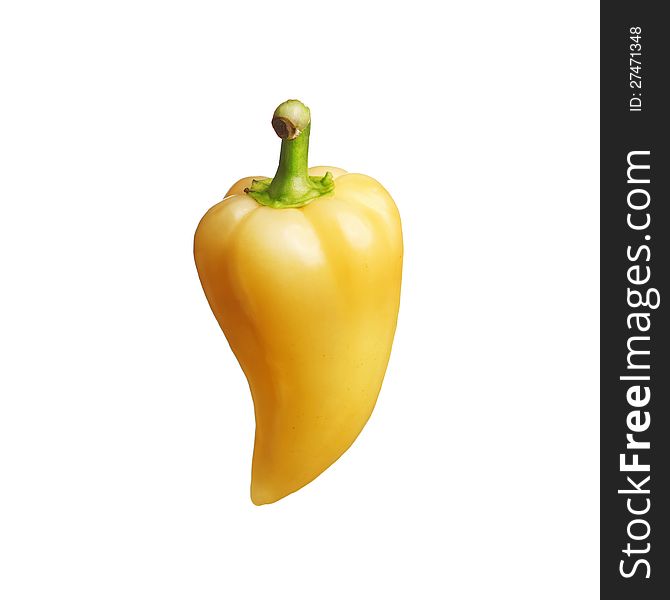 Yellow Bulgarian pepper isolated on white