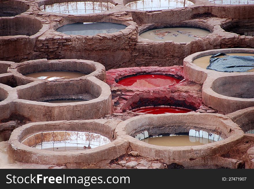 Tourist Attraction Tanneries in Fez, Morocco. Tourist Attraction Tanneries in Fez, Morocco