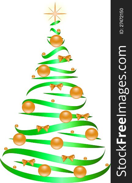 Abstract Christmas tree on white background