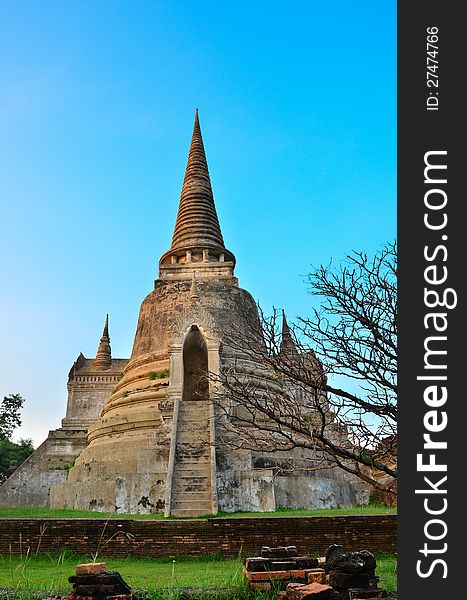 Pagoda of famous in Ayuthaya temple of Thailand. Pagoda of famous in Ayuthaya temple of Thailand