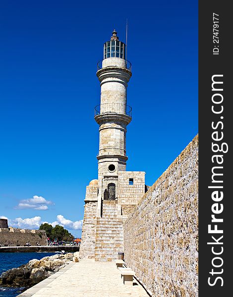 The old light tower in Chania on Crete