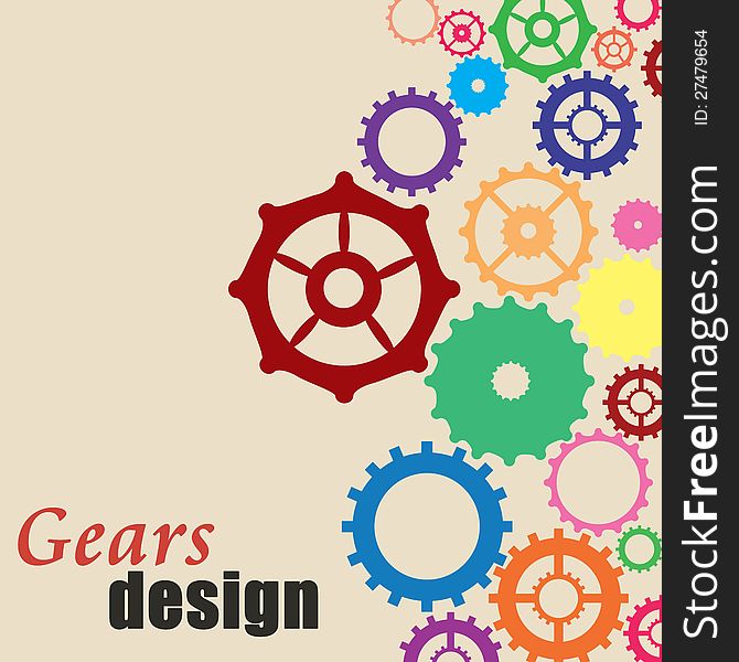 Gears background design with space for your text, vector illustration