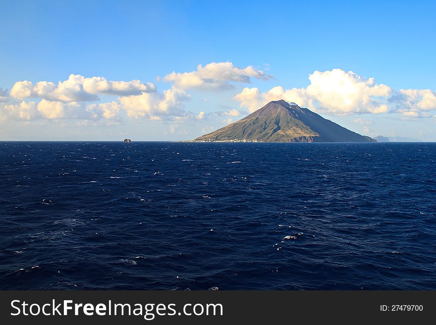 Stromboli, the most active volcano in Europe. Stromboli, the most active volcano in Europe