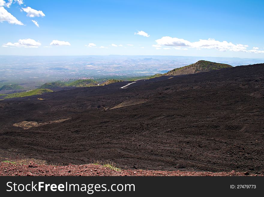 Volcano Mount Etna on Sicily, Italy