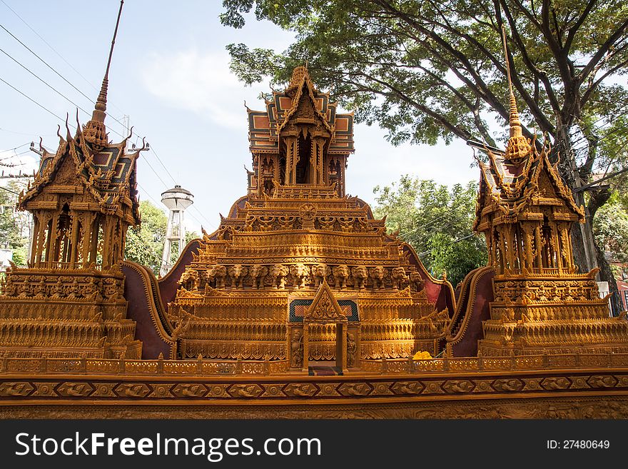 Castles made ​​of wax formation in the Sakon Nakhon Thailand end of Buddhist Lent Festival. Castles made ​​of wax formation in the Sakon Nakhon Thailand end of Buddhist Lent Festival.
