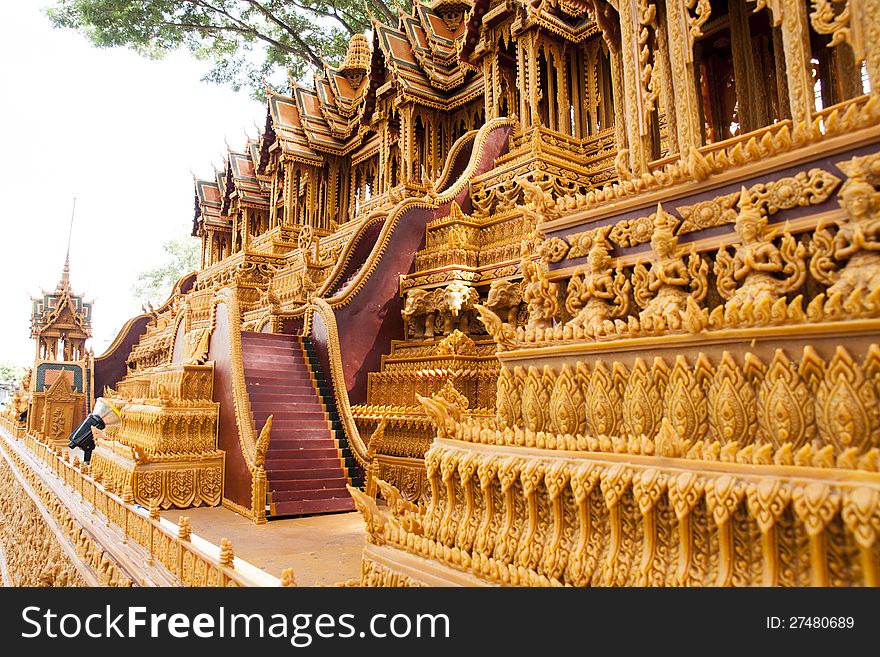 Castles made ​​of wax formation in the Sakon Nakhon Thailand end of Buddhist Lent Festival. Castles made ​​of wax formation in the Sakon Nakhon Thailand end of Buddhist Lent Festival.