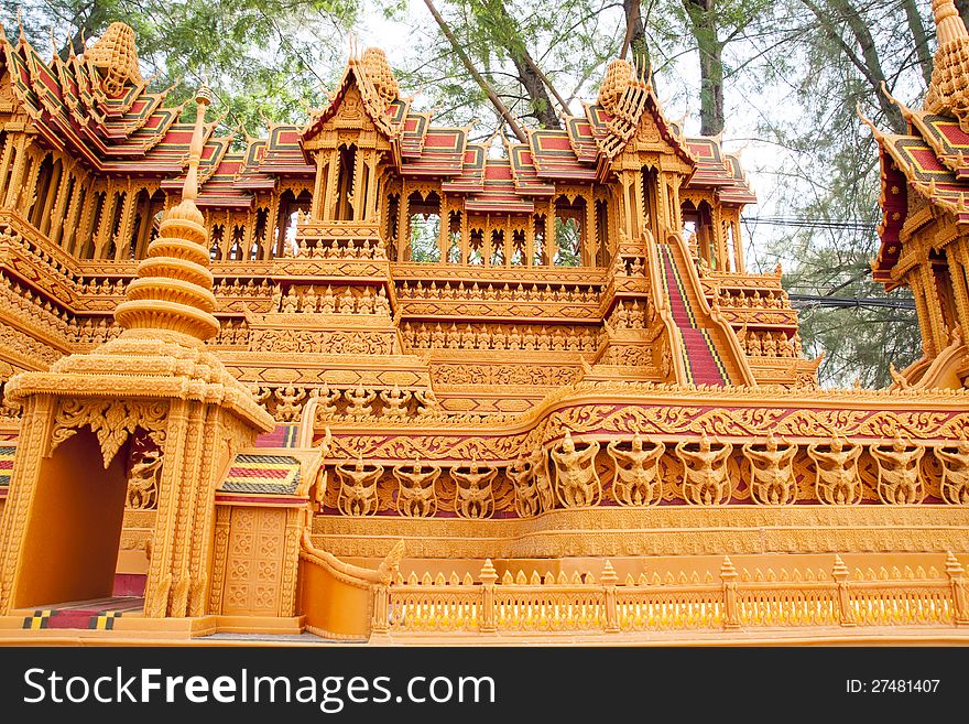 Castles made â€‹â€‹of wax formation in the Sakon Nakhon Thailand end of Buddhist Lent Festival. Castles made â€‹â€‹of wax formation in the Sakon Nakhon Thailand end of Buddhist Lent Festival.