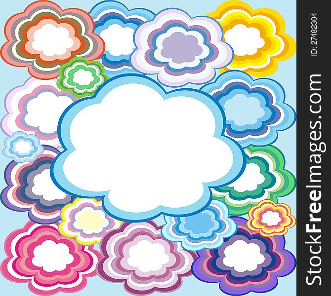 Set of colorful clouds background