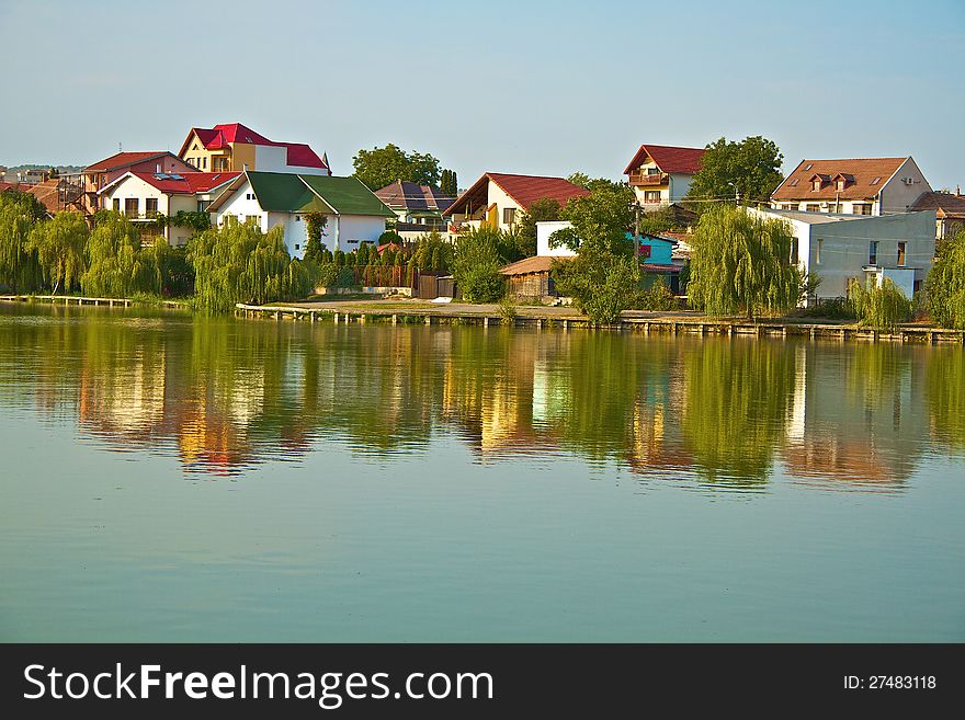 Houses near to a lake in Cluj-Napoca Romania. Houses near to a lake in Cluj-Napoca Romania