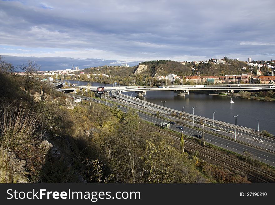 Prague arterial road to strakonice. Prague arterial road to strakonice