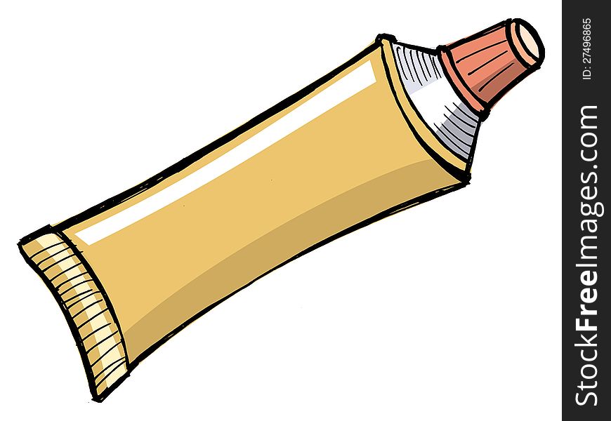 Illustration of tube of toothpaste and other paste