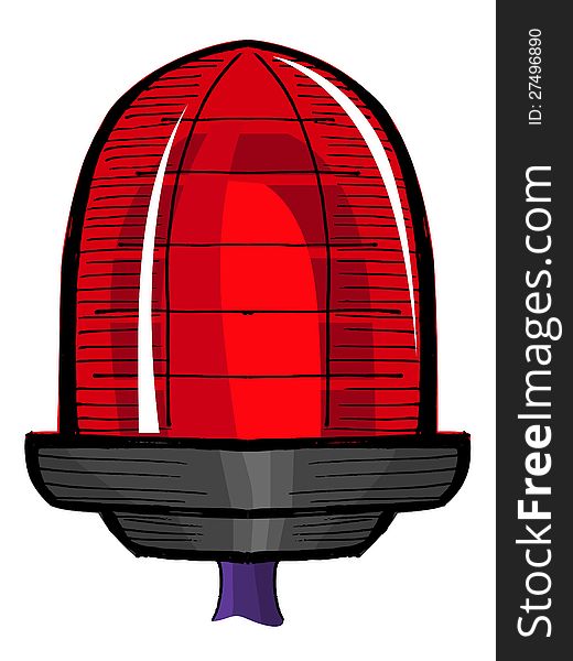 Illustration of red signal lamp on white