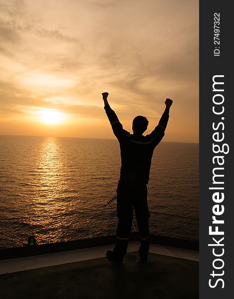 Silhouette Image of Man Raising His Hands - Signs of Successful and Happiness