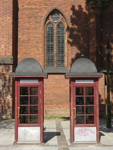 Two Telephone Booths Stock Images
