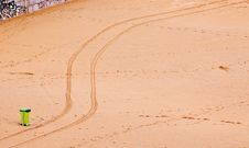 Footprints An Track On A Beach Stock Image Footprints An Track On A Beach Stock Image