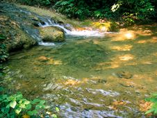 Peaceful Waterfall In Forest Stock Image Peaceful Waterfall In Forest Stock Image