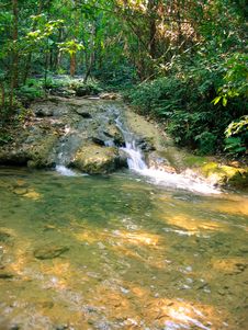 Peaceful Waterfall In Forest Royalty Free Stock Image Peaceful Waterfall In Forest Royalty Free Stock Image