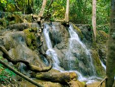 Peaceful Waterfall In Forest Royalty Free Stock Photography Peaceful Waterfall In Forest Royalty Free Stock Photography
