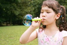 Girl Blowing Bubble Royalty Free Stock Image Girl Blowing Bubble Royalty Free Stock Image