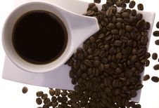 Coffee Cup And Coffee Beans Stock Photos Coffee Cup And Coffee Beans Stock Photos
