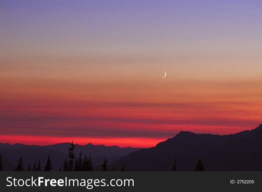 Sunset at the beautiful pacific northwest.