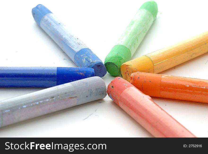 Group of Soft Pastels isolated in white