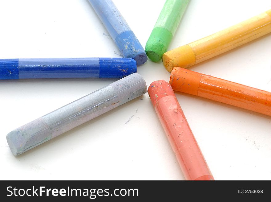 Group Of Soft Pastels Isolated