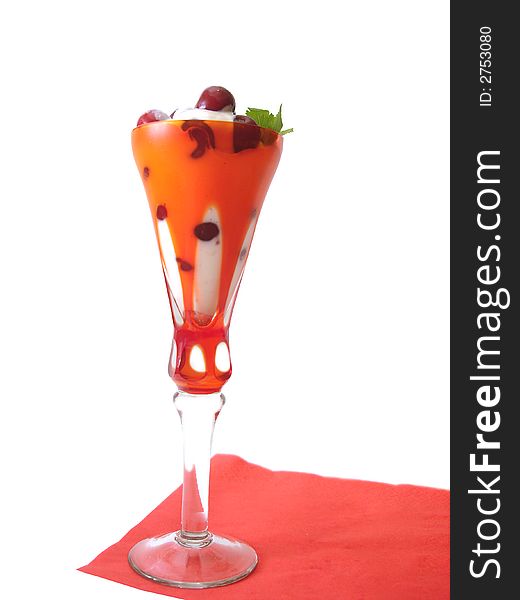 Dessert In Glass Isolated