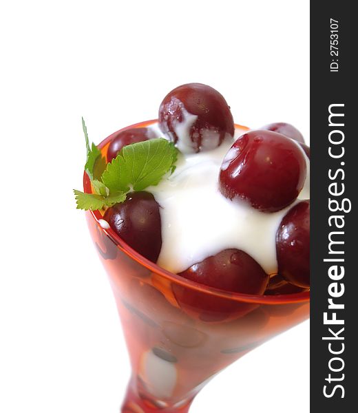 Dessert in glass isolated