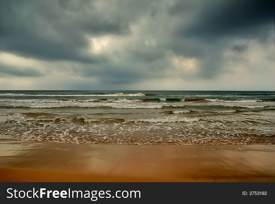 Rough sea with dramatic sky and light. Rough sea with dramatic sky and light