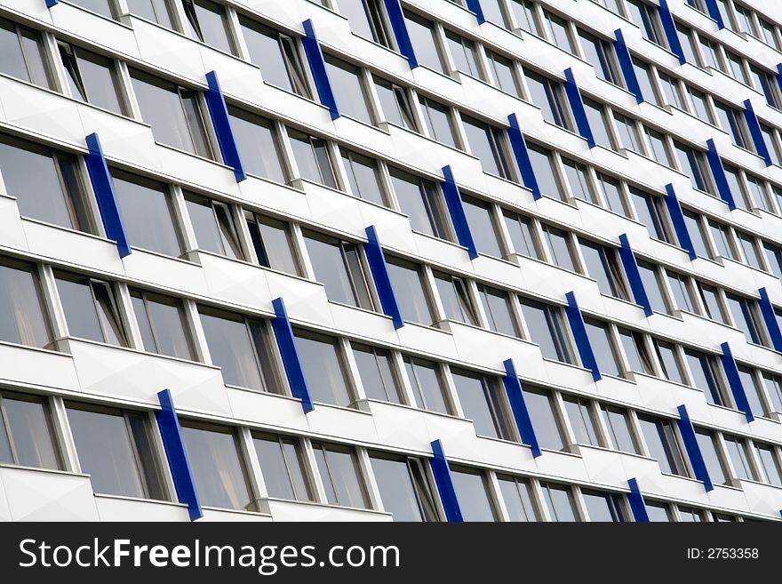 Windows of the multistory building - hotel St.Petersburg in St.Petersburg, Russia