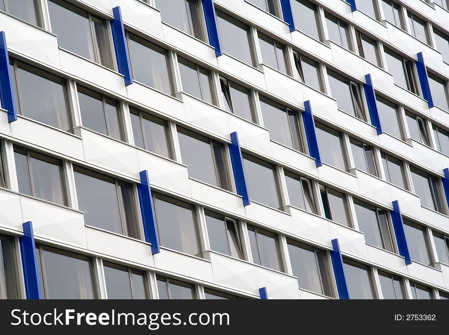 Windows of the multistory building - hotel St.Petersburg in St.Petersburg, Russia