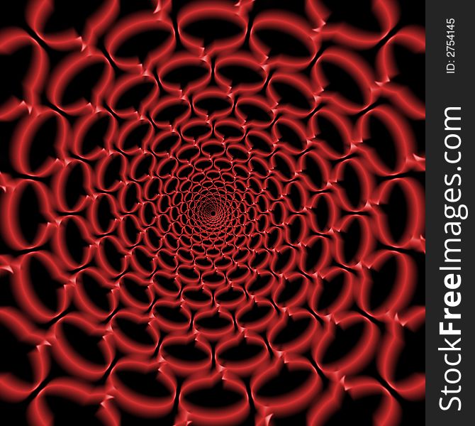 Abstract communication background in red zooming through