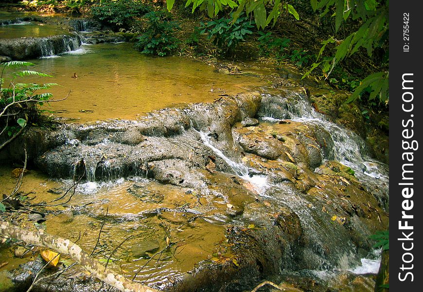 Peaceful Waterfall in Forest