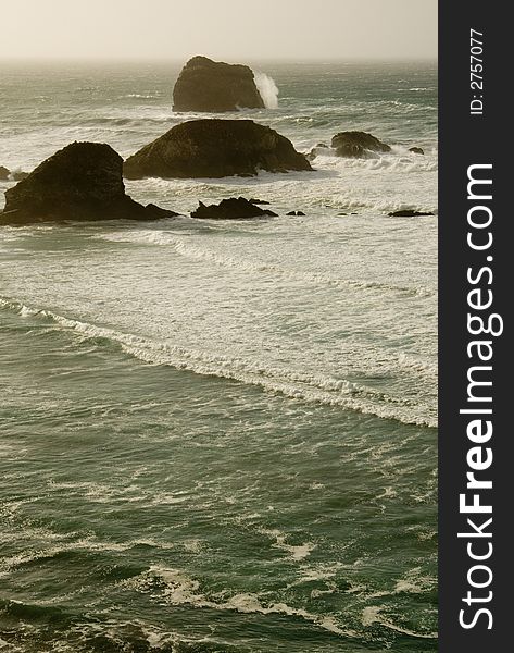 Large waves along the Big Sur coast CA. Large waves along the Big Sur coast CA