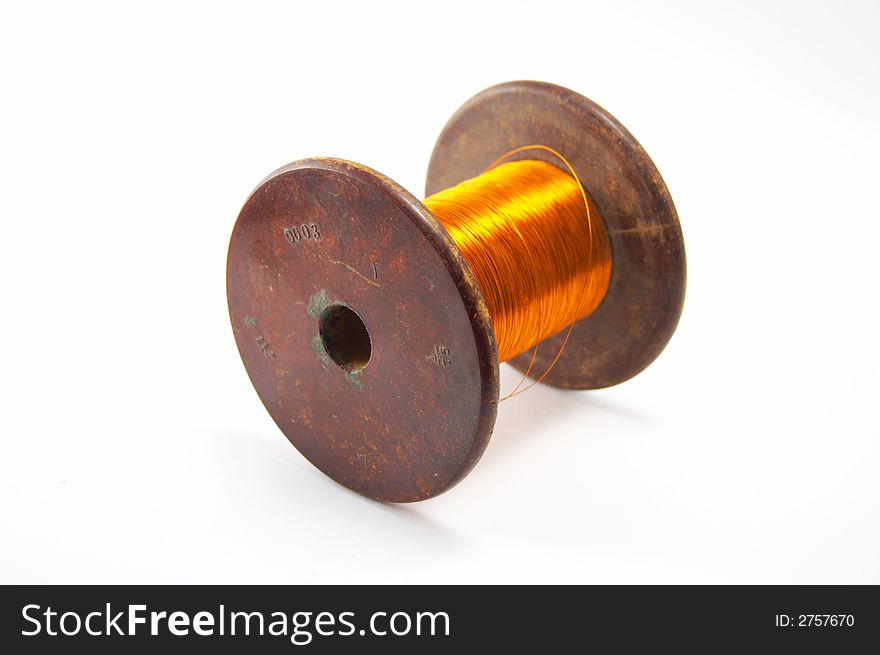 The coil of a copper wire for electronicians