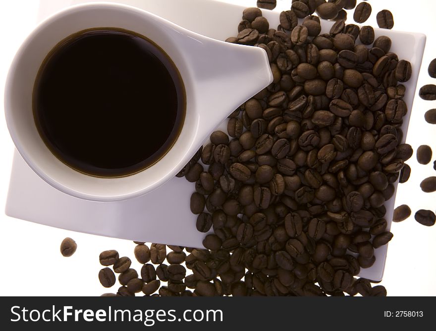 Coffee Cup And Coffee Beans