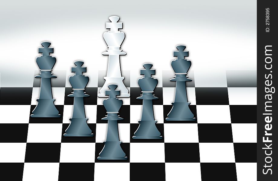 Close up of chess pieces with black white ground. Close up of chess pieces with black white ground