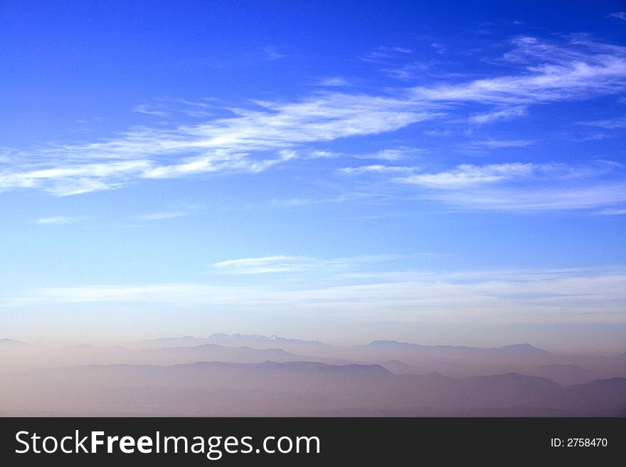 Flying over the misty mountains. Flying over the misty mountains