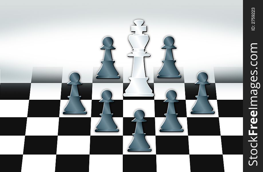 Close up of chess pieces with white. Close up of chess pieces with white