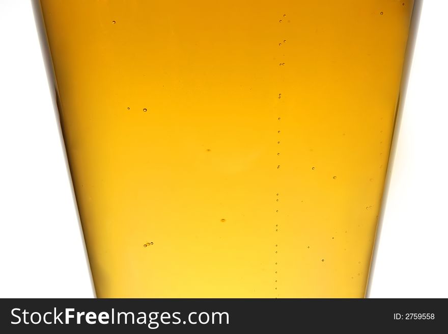 Close up of beer with bubbles