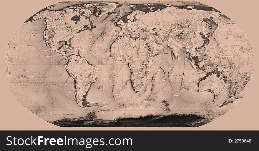 Sepia world map