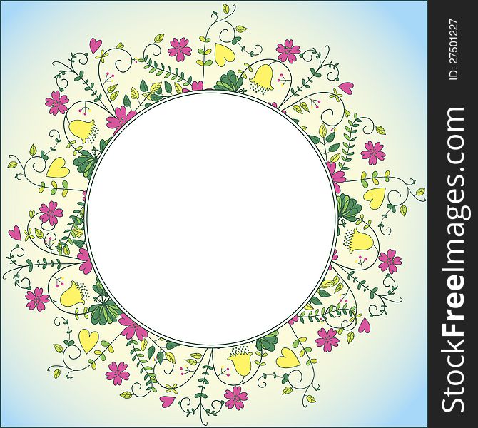 Delicate flower frame for text. Delicate flower frame for text