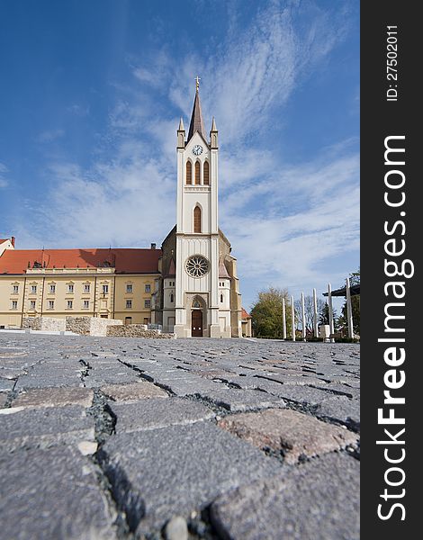 The parish church of Main Square in Keszthely - Hungary. The parish church of Main Square in Keszthely - Hungary