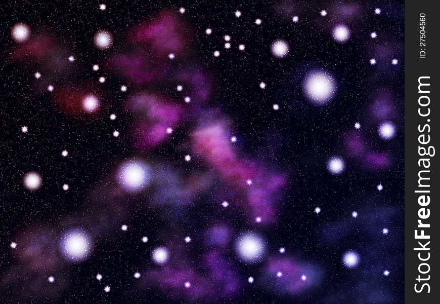 Abstract illustration of rich star forming nebula, space background. Abstract illustration of rich star forming nebula, space background.