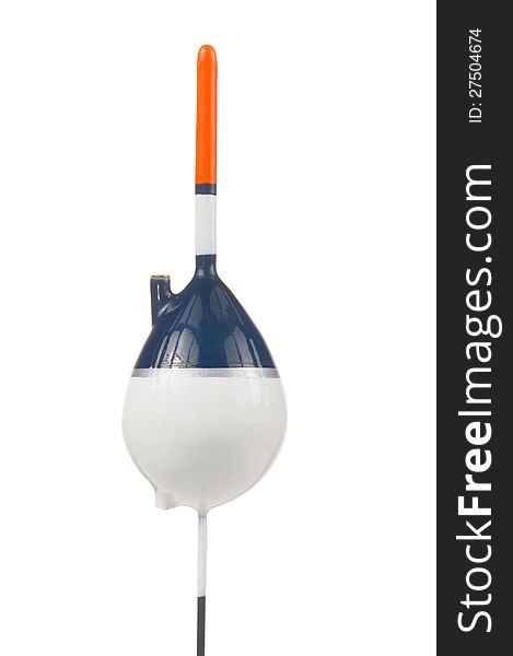 A fishing float (bobber) isolated on a white background. A fishing float (bobber) isolated on a white background