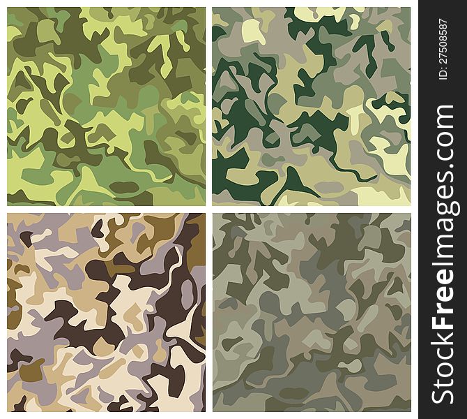 New royalty free set of military camouflage backgrounds