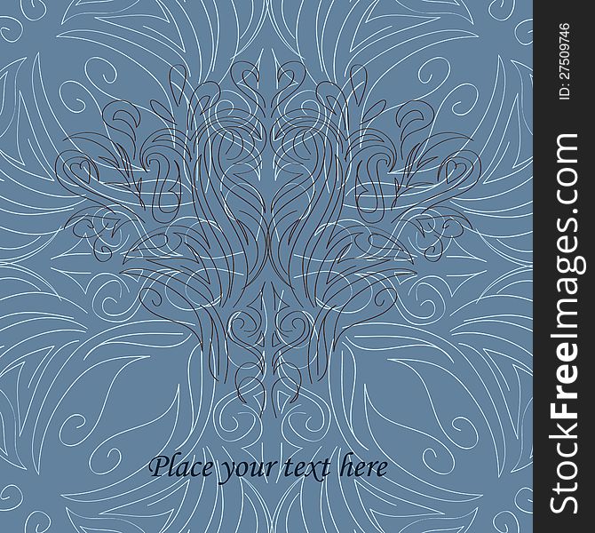 Vector blue background with ornate