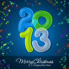 Merry Christmas And Happy New Year 2013 Royalty Free Stock Photography
