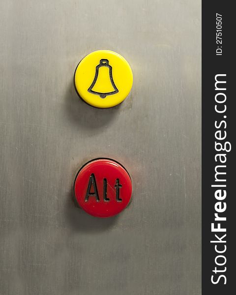 Old alt and panic button in the elevator